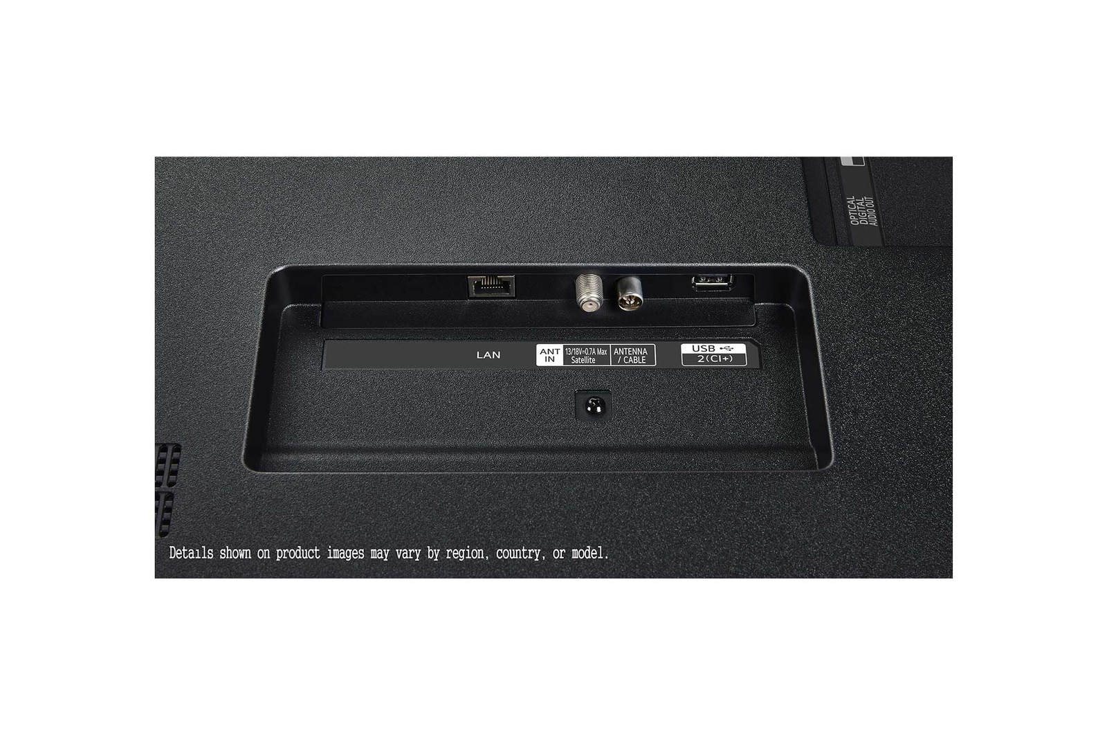 LG AI Magic Remote met de AI-knop gemarkeerd. Daaromheen staan de verschillende functionaliteiten die een gebruiker met de knop kan openen. AI Voice ID, AI Search, AI Chatbot, AI Concierge, AI Picture Wizard, AI Sound Wizard. De tekst legt uit dat de LG AI Magic Remote je AI Experience compleet maakt met een speciale AI-knop en kan worden gebruikt als muis. Gewoon aanwijzen en klikken.