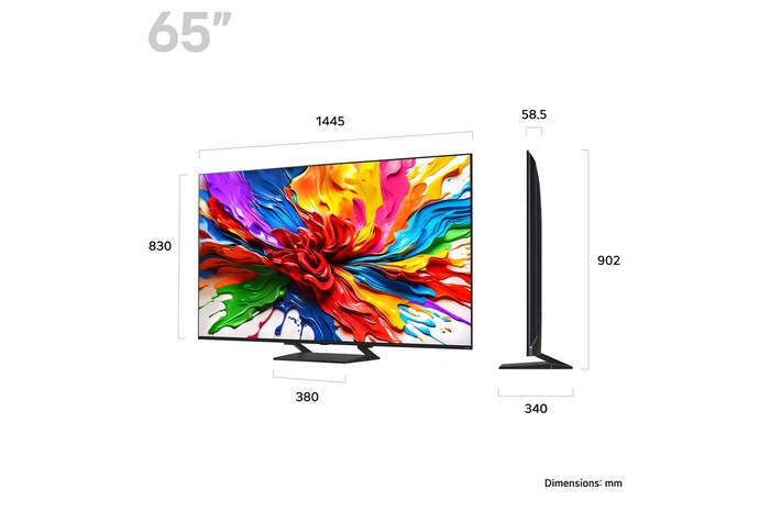 LG 65 inch LG QNED evo AI QNED93 MiniLED 4k Smart TV 2025, 65QNED93A6A