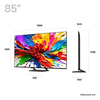 LG 85 inch LG QNED evo AI QNED93 MiniLED 4k Smart TV 2025, 85QNED93A6A