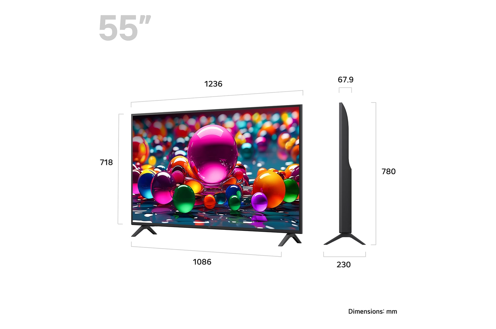 LG 55 inch LG UHD AI UA75 4k Smart TV 2025, 55UA75006LA