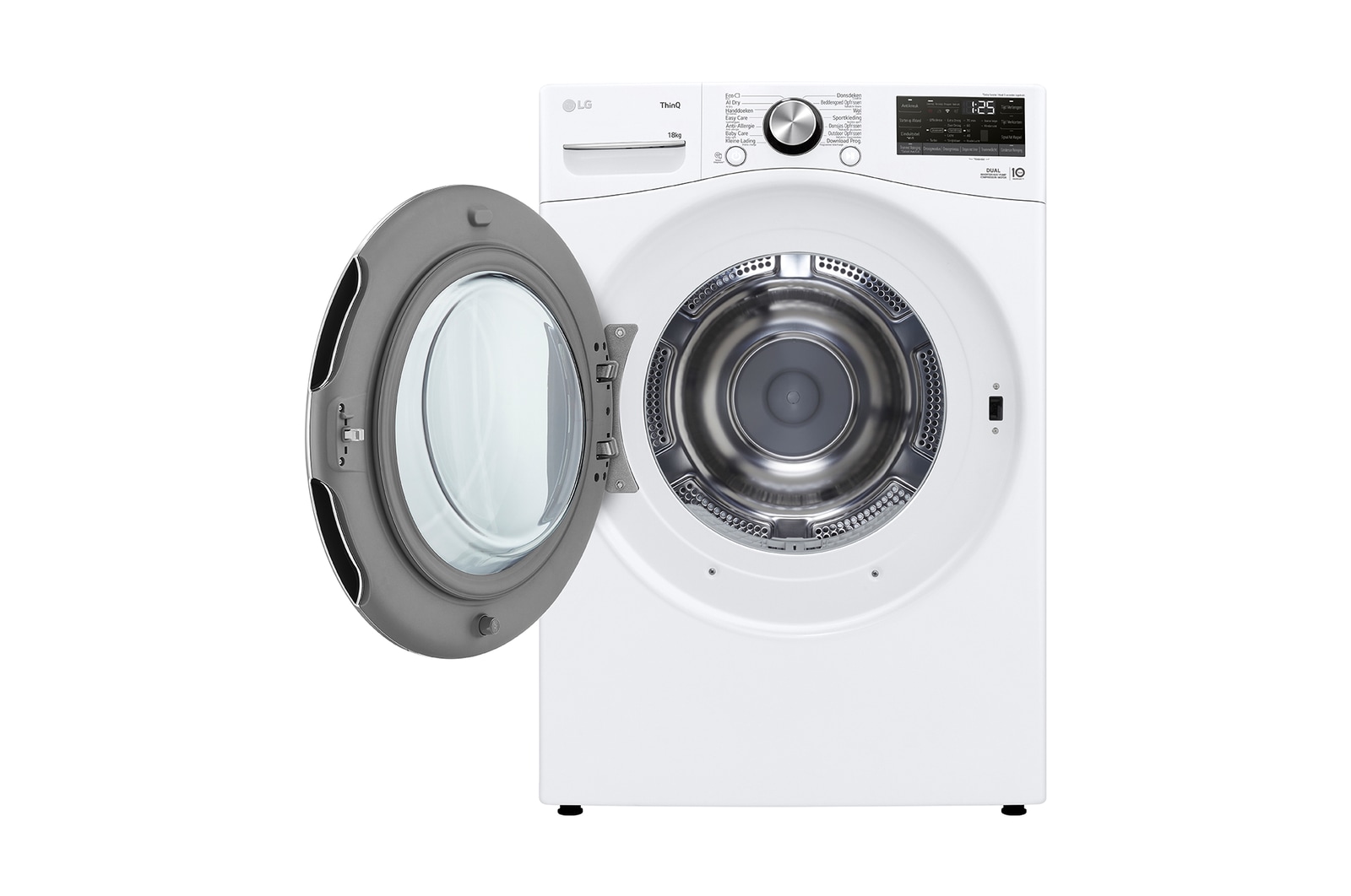 LG 18kg Warmtepomp droger Wit | Zelfreinigende condensor | Eco Hybrid™ | AIDD | LG NL, RH18U8AVCW