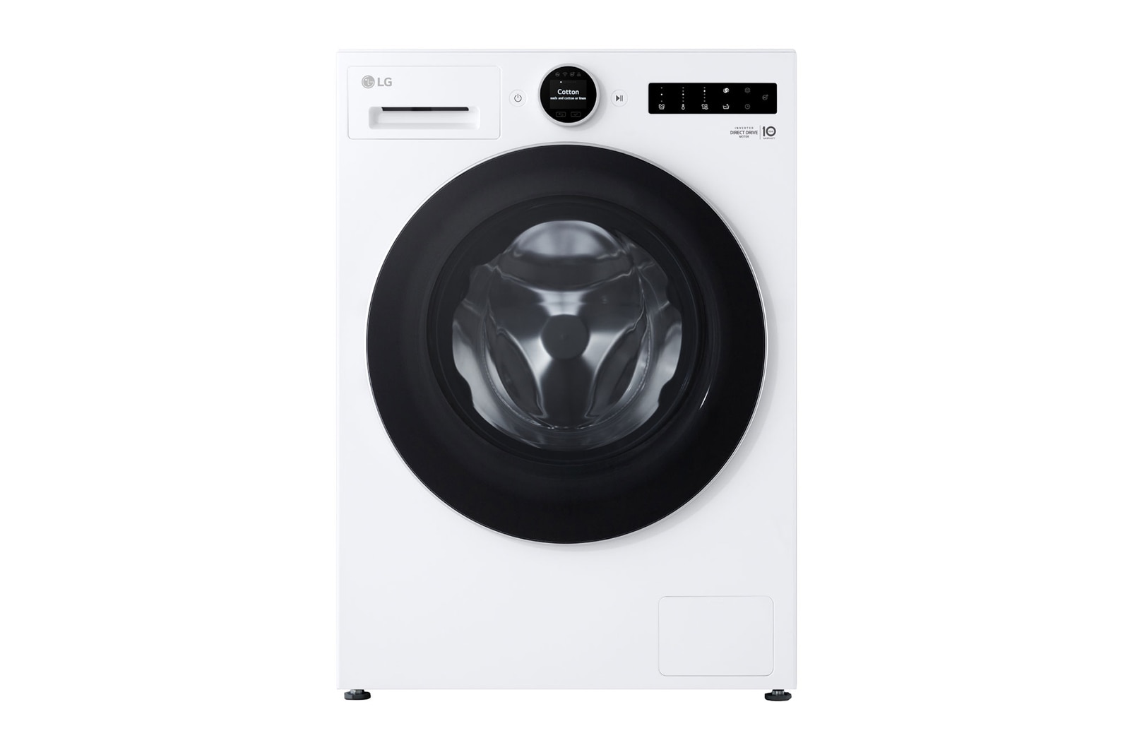 Vooraanzicht van 11kg Wasmachine Wit | AI DD™ | TurboWash360˚™ | ezDispense | LG NL F4WX851Y