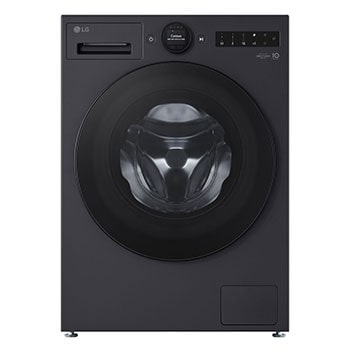 Vooraanzicht van 11kg Wasmachine Zwart | AI DD™ | TurboWash360˚™ | Steam™ | LG NL F4WX801YB