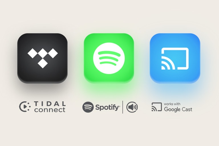 TIDAL Connect-logo Spotify-logo Chromecast built-in-logo