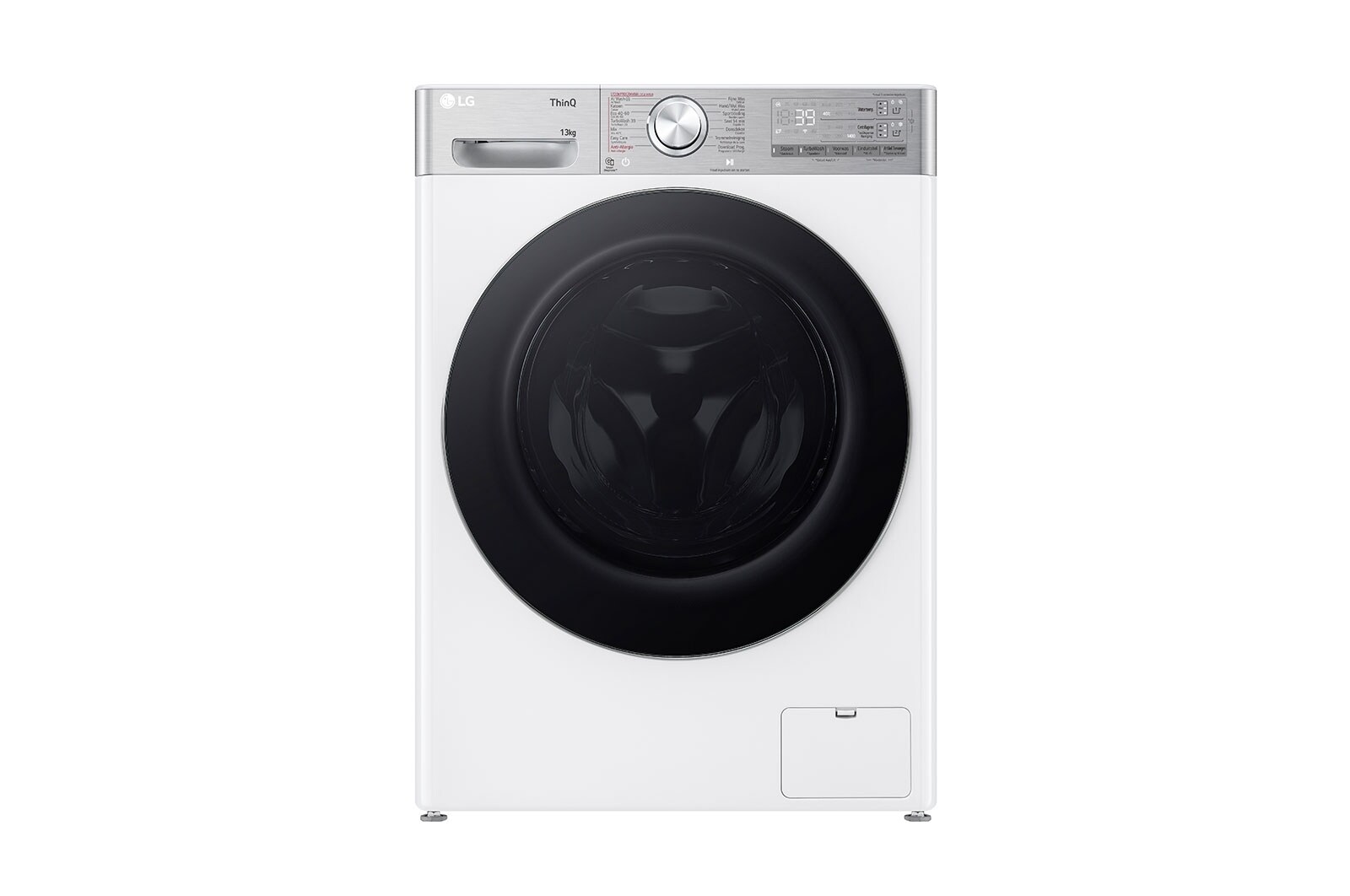 Vooraanzicht van 13kg Wasmachine Wit | Inverter Direct Drive™ | Steam™ | Allergy Care | LG NL F4WR9513S2W