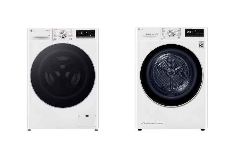 Vooraanzicht van 9kg Wasmachine GC3R709S1 + 9kg Droger RH90V9AV3N GC3R709S1.RH9AV3N