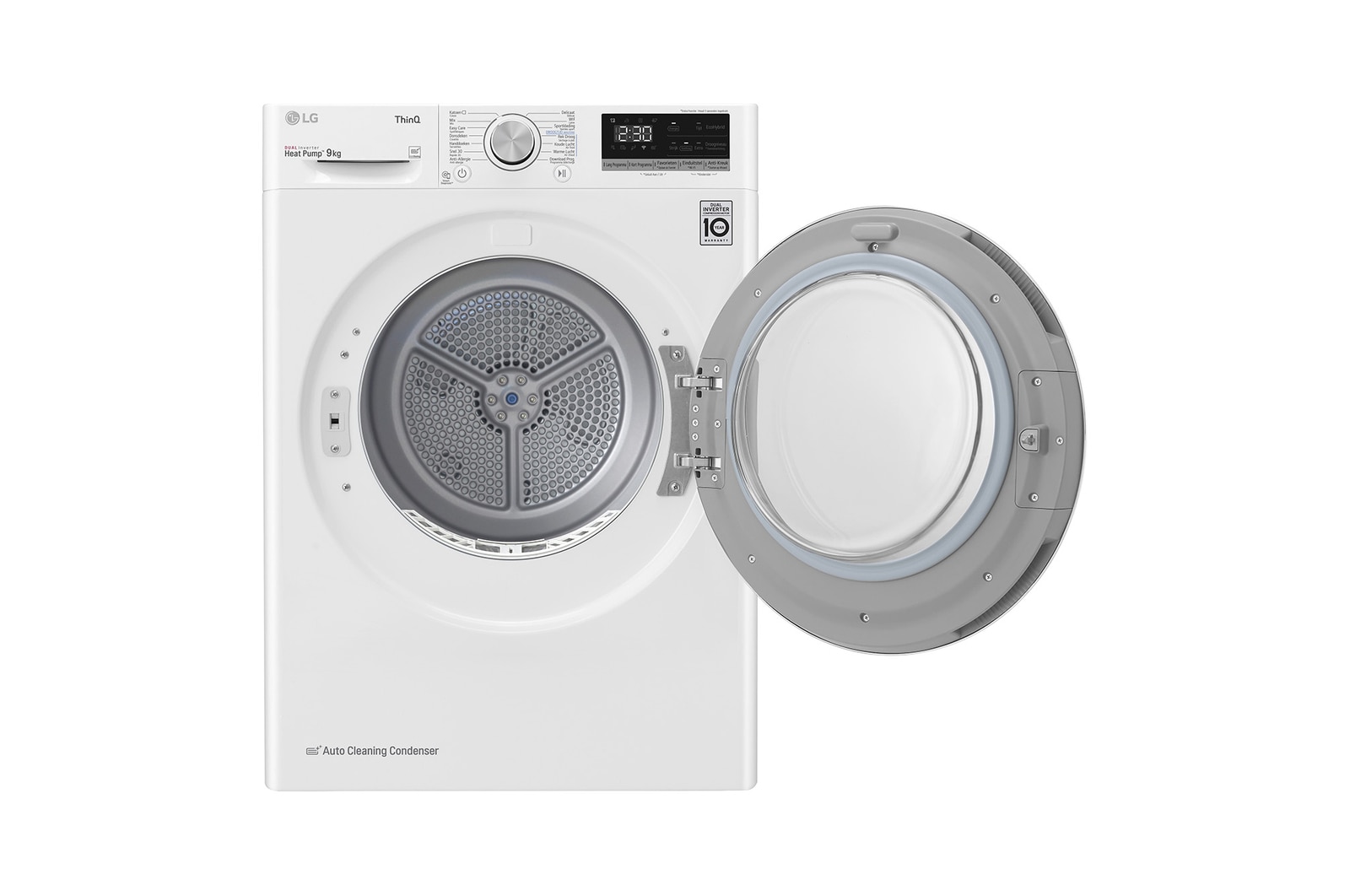 LG 9kg Warmtepomp droger Wit | Zelfreinigende condensor | Eco Hybrid™ | Allergy Care | LG BE, RH90V5AV6N