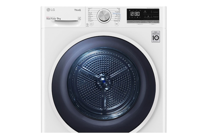 LG 9kg Warmtepomp droger Wit | Zelfreinigende condensor | Eco Hybrid™ | Allergy Care | LG BE, RH90V5AV6N