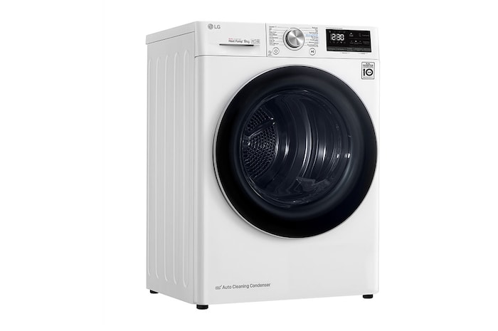 LG 9kg Warmtepomp droger Wit | Zelfreinigende condensor | Eco Hybrid™ | Sensor Dry | LG BE, RH90V9AV3N