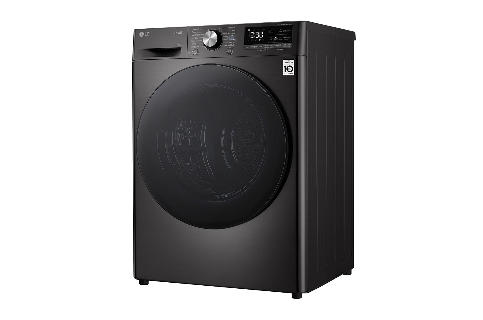 LG 9kg Warmtepomp droger Zwart | Zelfreinigende condensor | Eco Hybrid™ | Dual Lint Filter | LG NL, RH90V9ZVEN