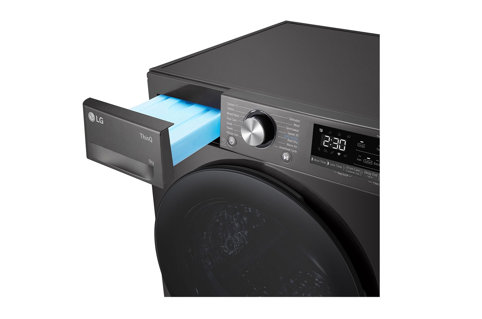 LG 9kg Warmtepomp droger Zwart | Zelfreinigende condensor | Eco Hybrid™ | Dual Lint Filter | LG NL, RH90V9ZVEN