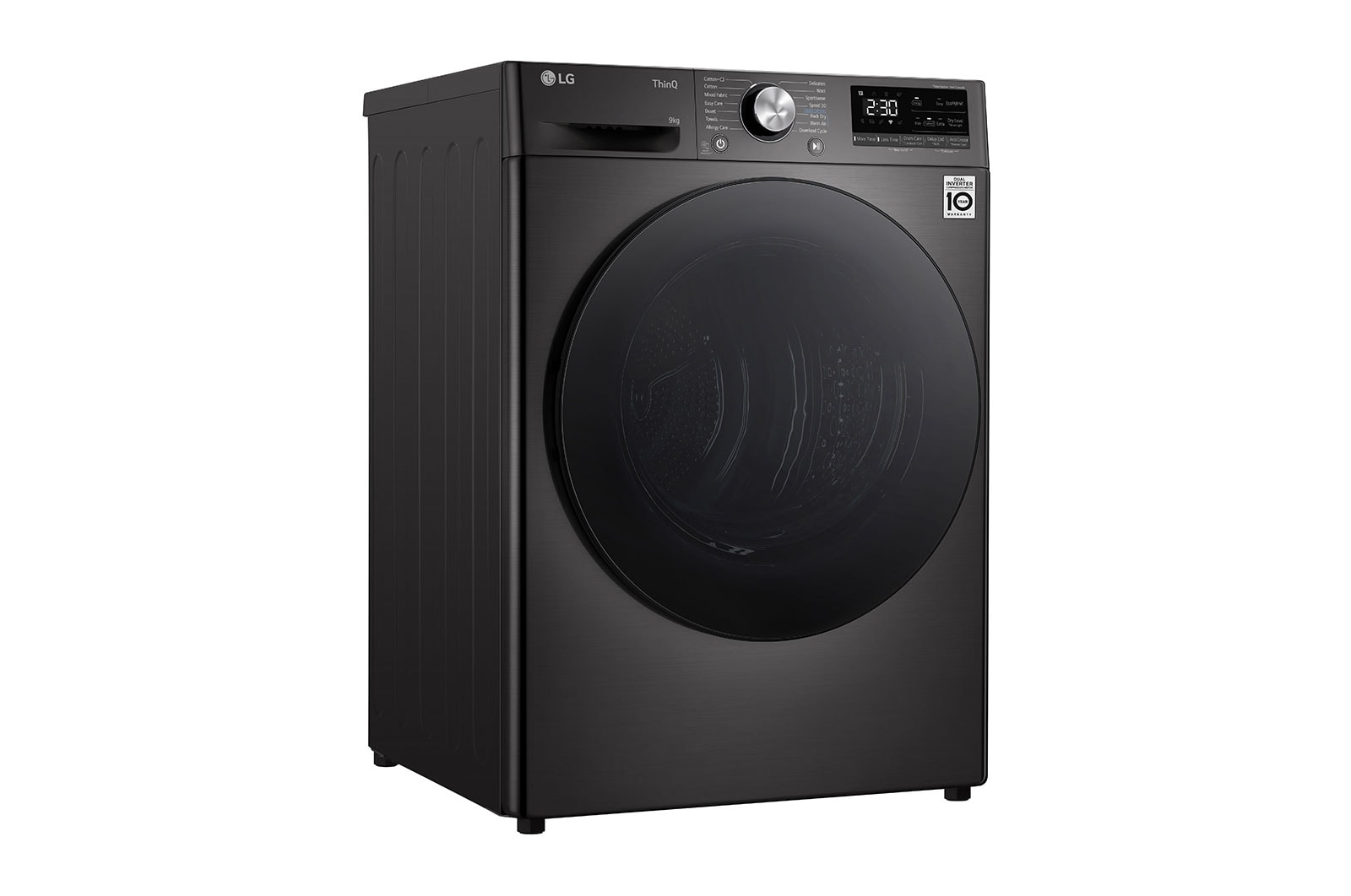 LG 9kg Warmtepomp droger Zwart | Zelfreinigende condensor | Eco Hybrid™ | Dual Lint Filter | LG NL, RH90V9ZVEN