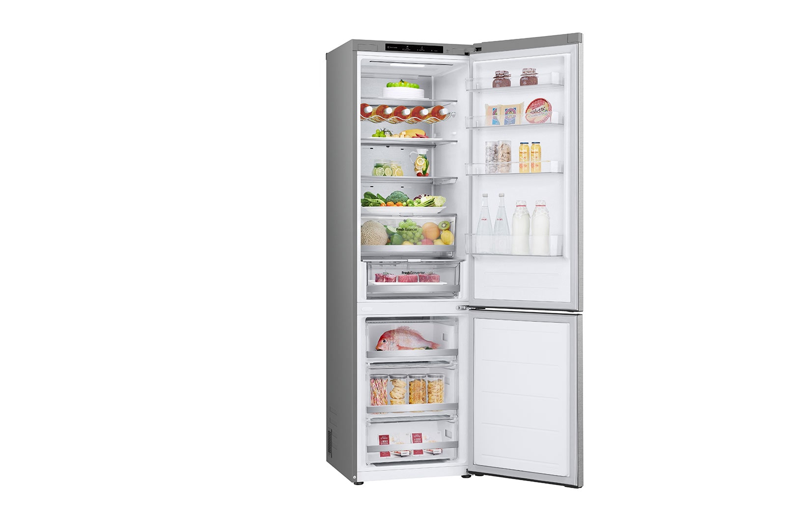 LG 387L Koelkast en vriezer Zilver | DoorCooling+™ | FRESHConverter™ | Smart Diagnosis™, GBV7280AMB