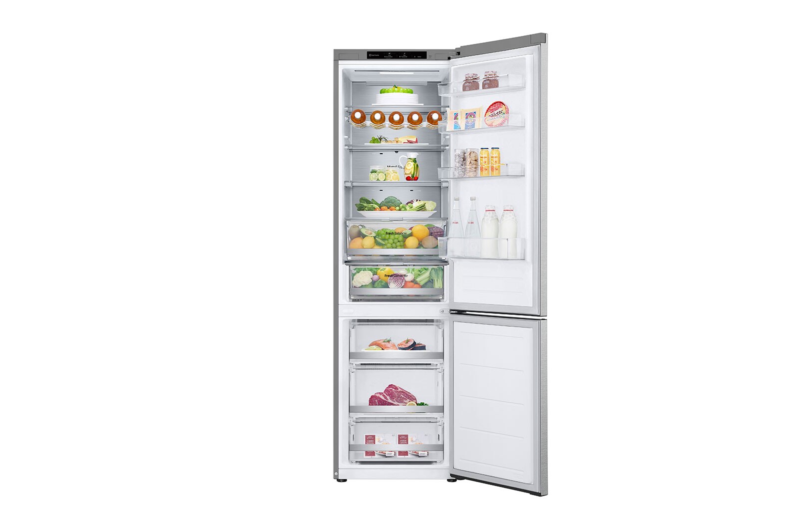 LG 387L Koelkast en vriezer Zilver | DoorCooling+™ | FRESHConverter™ | Smart Diagnosis™, GBV7280AMB