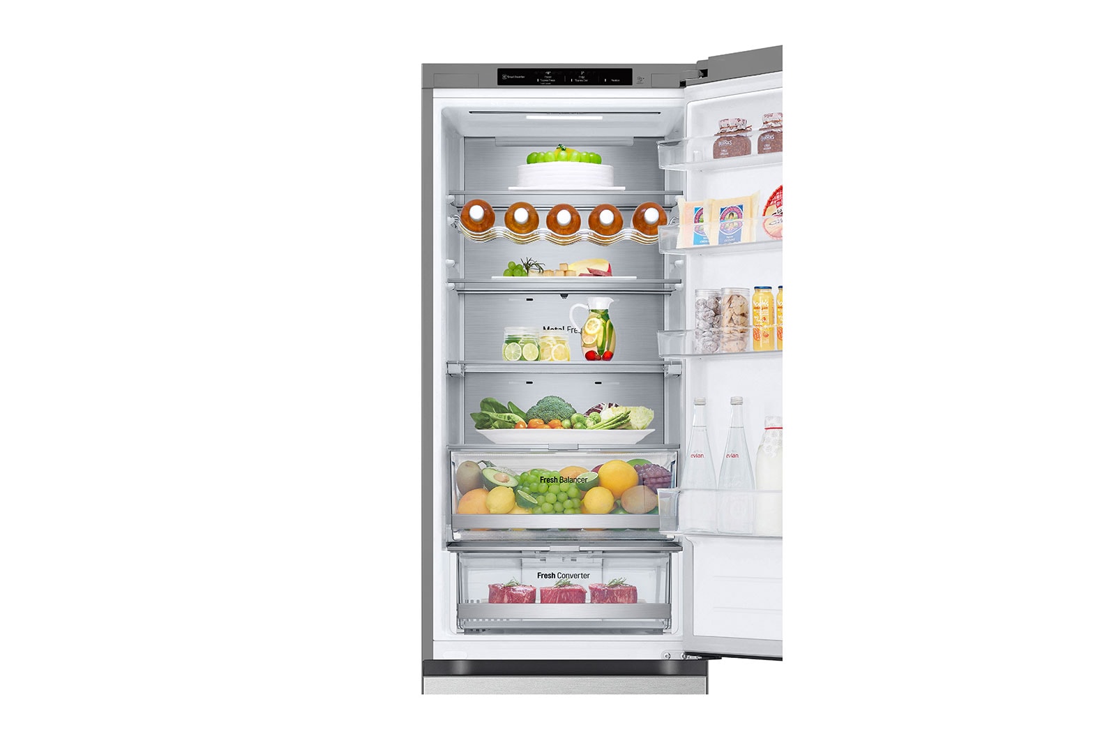 LG 387L Koelkast en vriezer Zilver | DoorCooling+™ | FRESHConverter™ | Smart Diagnosis™, GBV7280AMB
