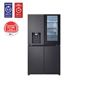 Vooraanzicht van 638L Amerikaanse koelkast Zwart | InstaView™ | DoorCooling+™ | Craft Ice™| LG NL GMG960EVEE