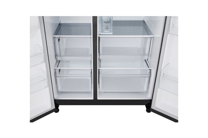 LG 641L Amerikaanse koelkast Zwart | ThinQ™ | Uvnano™ | FRESH Converter™, GSLC41EPPE