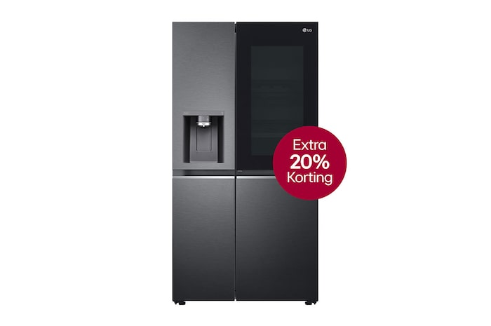 LG 635L inhoud | InstaView™ Door-in-Door™ | DoorCooling+™ | Water- en ijsdispenser met UVnano™ | Total No Frost | Inverter Linear Compressor, GSXV90MCAE