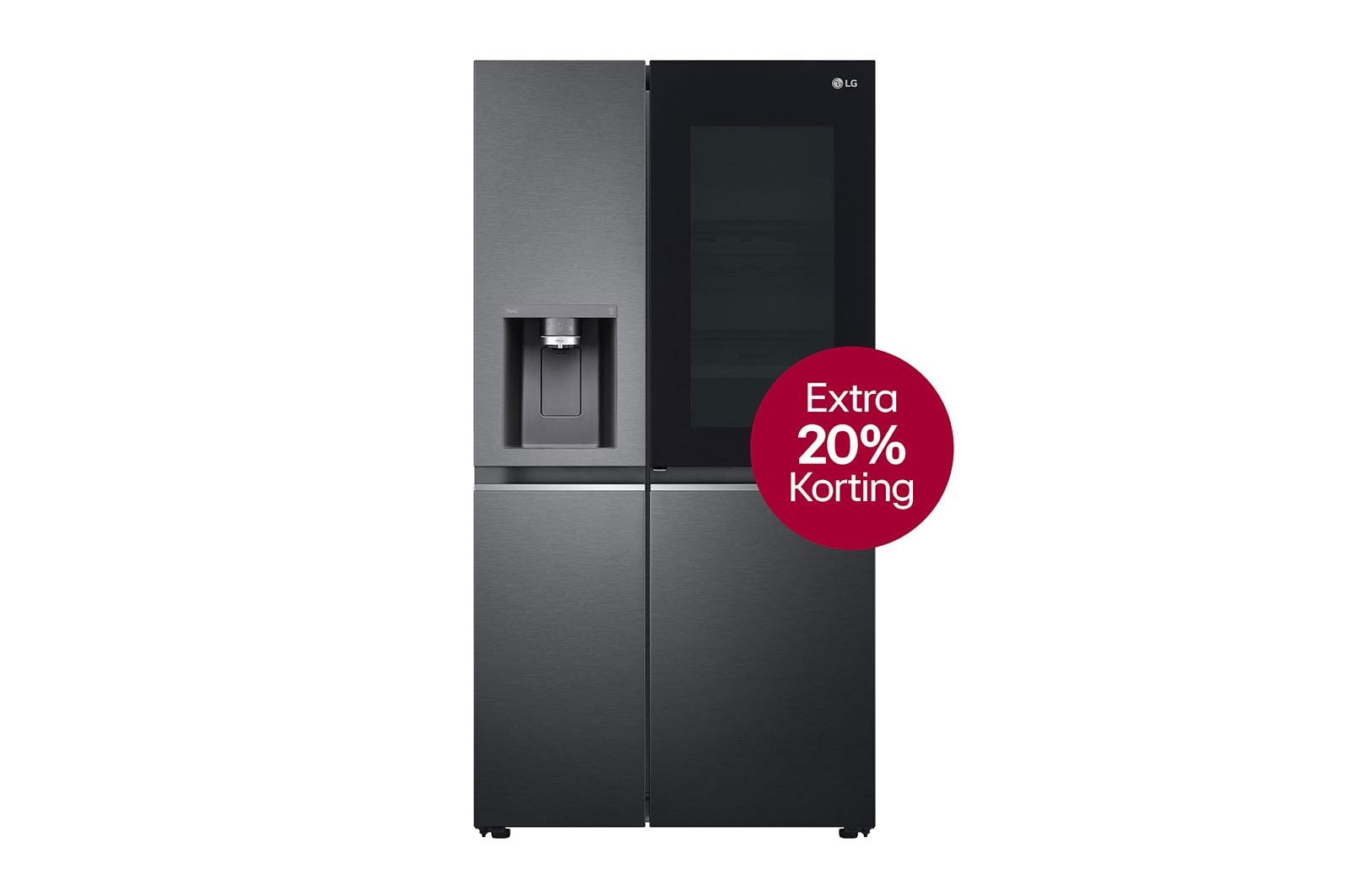 LG 635L inhoud | InstaView™ Door-in-Door™ | DoorCooling+™ | Water- en ijsdispenser met UVnano™ | Total No Frost | Inverter Linear Compressor, GSXV90MCAE