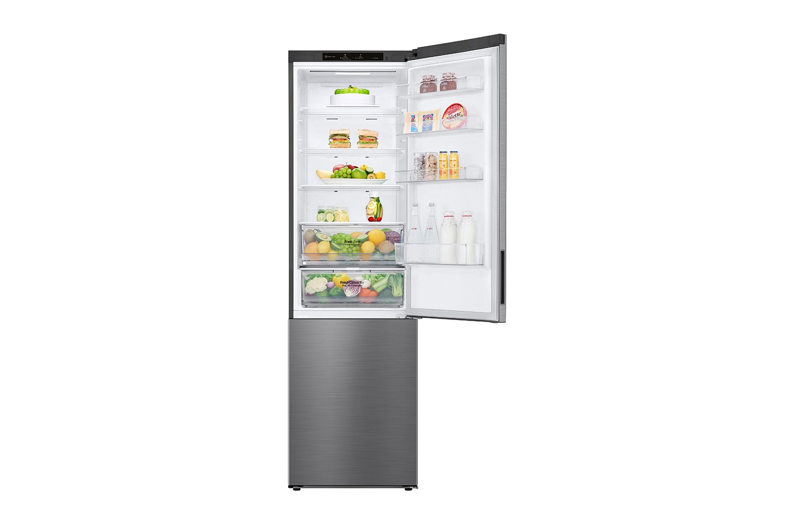 LG 384L Koelkast en vriezer Zilver| DoorCooling+™ | FreshConverter™ | Inverter Linear Compressor, GBP62PZNBC