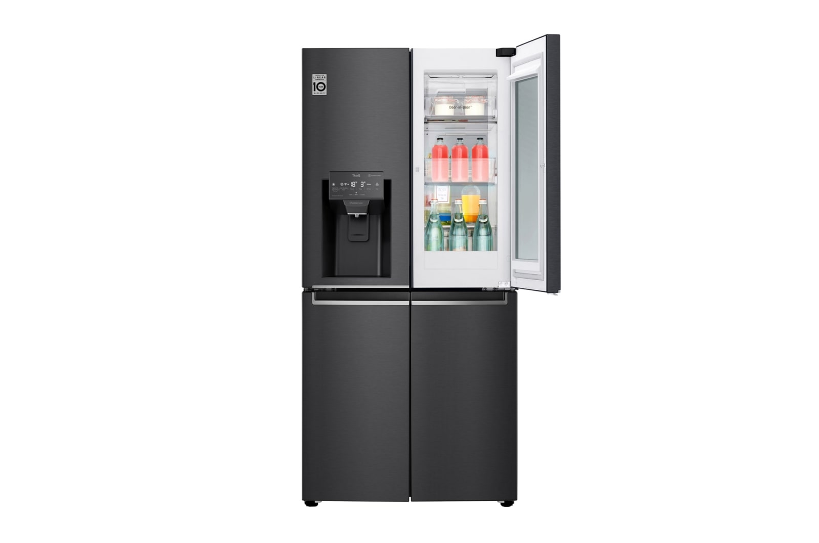 LG 508L inhoud | InstaView™ Door-in-Door™  | DoorCooling+™ | Water- en ijsdispenser met UVnano™ | Inverter Linear Compressor, GMX844MCBF