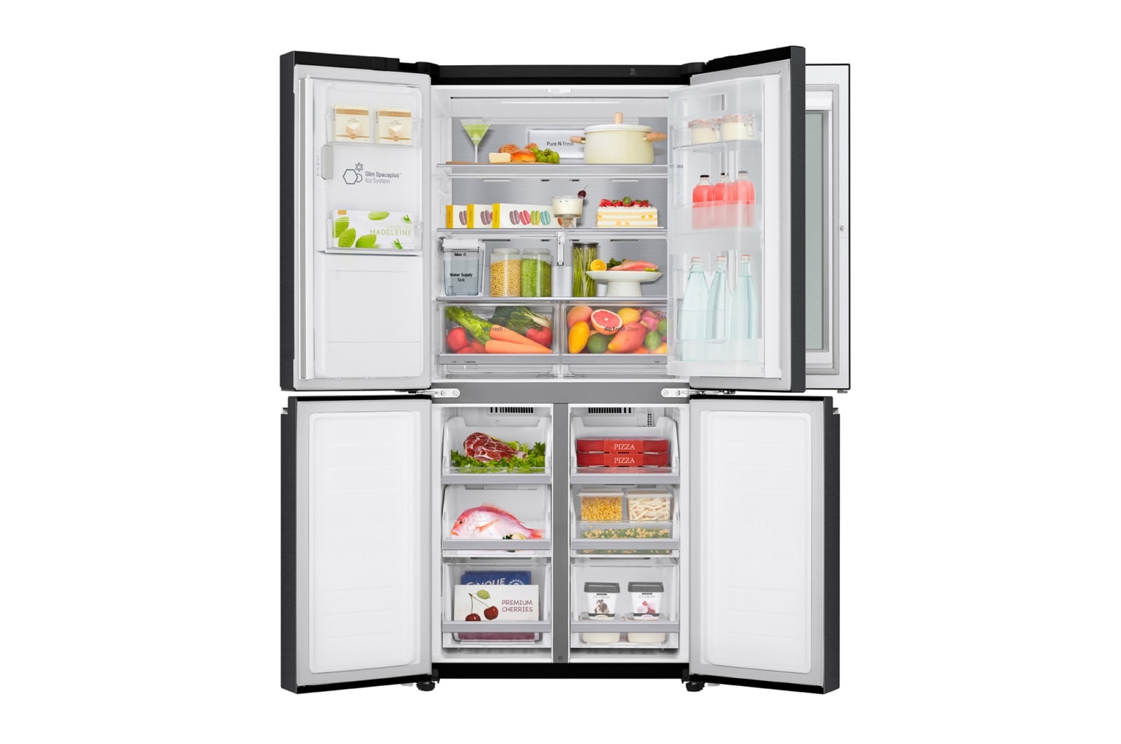 LG 508L inhoud | InstaView™ Door-in-Door™  | DoorCooling+™ | Water- en ijsdispenser met UVnano™ | Inverter Linear Compressor, GMX844MCBF