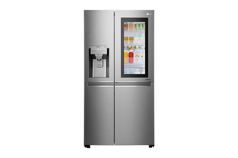 Vooraanzicht van Knock, Knock! Keep it cool! | Instaview Door-in-Door™ Amerikaanse koelkast | 625L inhoud | Total No Frost | Extra koel- en vriesruimte | Inverter Linear Compressor GSI961PZAZ