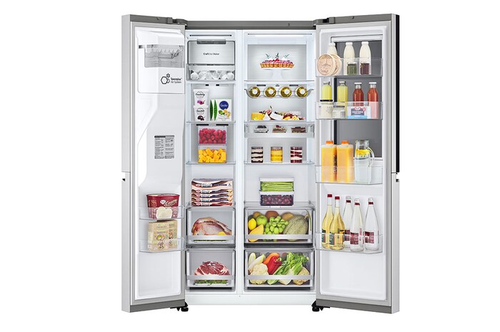 LG 635L inhoud | InstaView™ Door-in-Door™ | DoorCooling+™ | Water- en ijsdispenser met UVnano™ | Craft Ice™ | Total No Frost | Inverter Linear Compressor, GSXV90BSDE