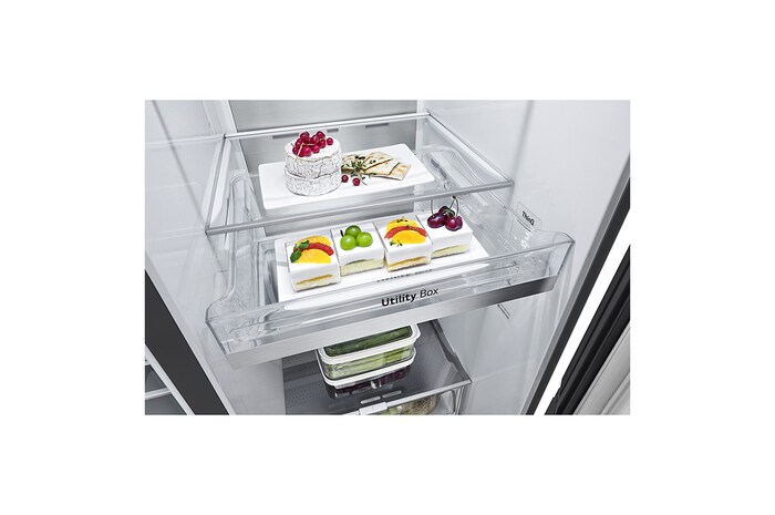 LG 635L inhoud | InstaView™ Door-in-Door™ | DoorCooling+™ | Water- en ijsdispenser met UVnano™ | Total No Frost | Inverter Linear Compressor, GSXV90MCAE