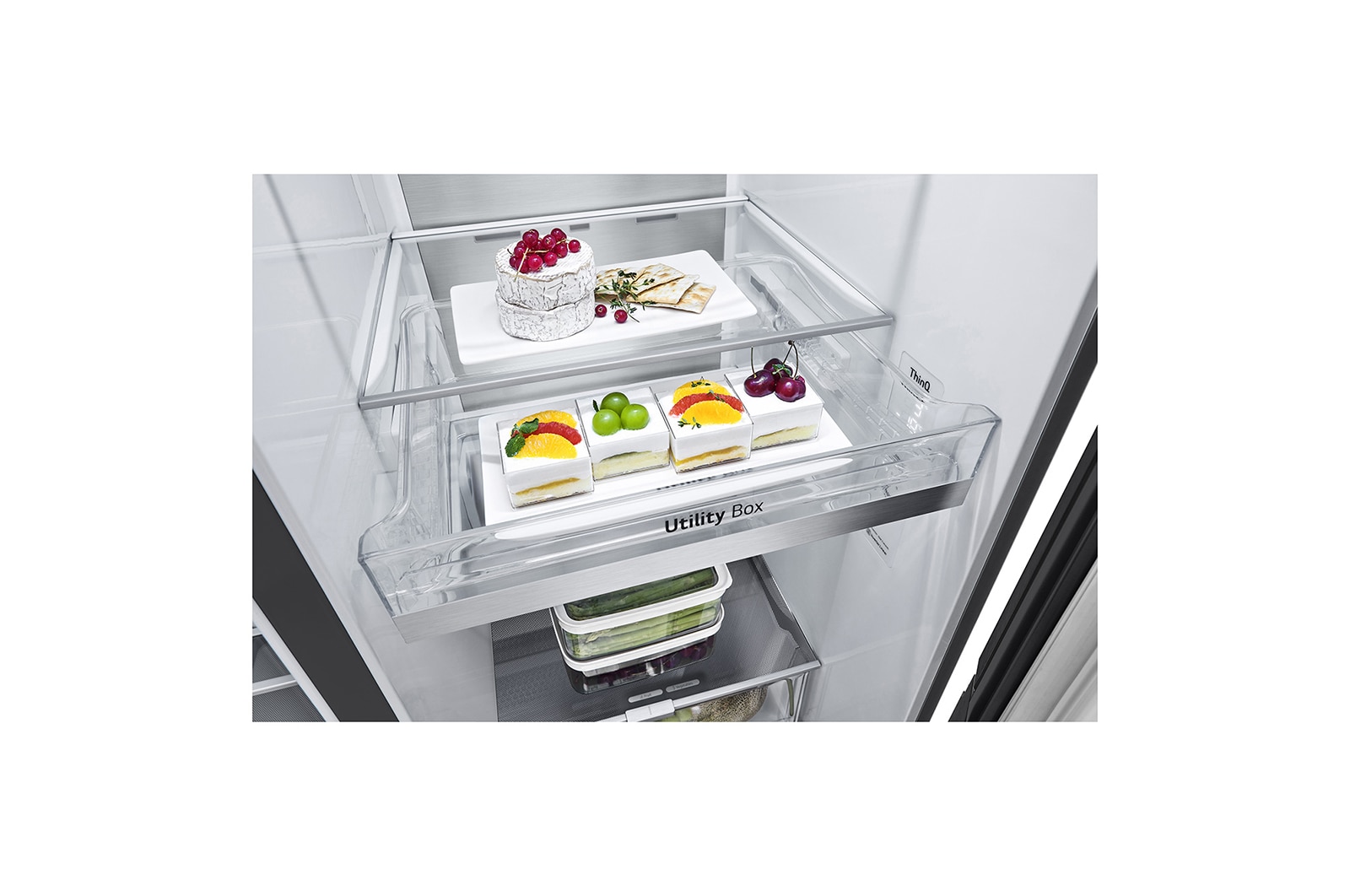 LG 635L inhoud | InstaView™ Door-in-Door™ | DoorCooling+™ | Water- en ijsdispenser met UVnano™ | Total No Frost | Inverter Linear Compressor, GSXV90MCAE