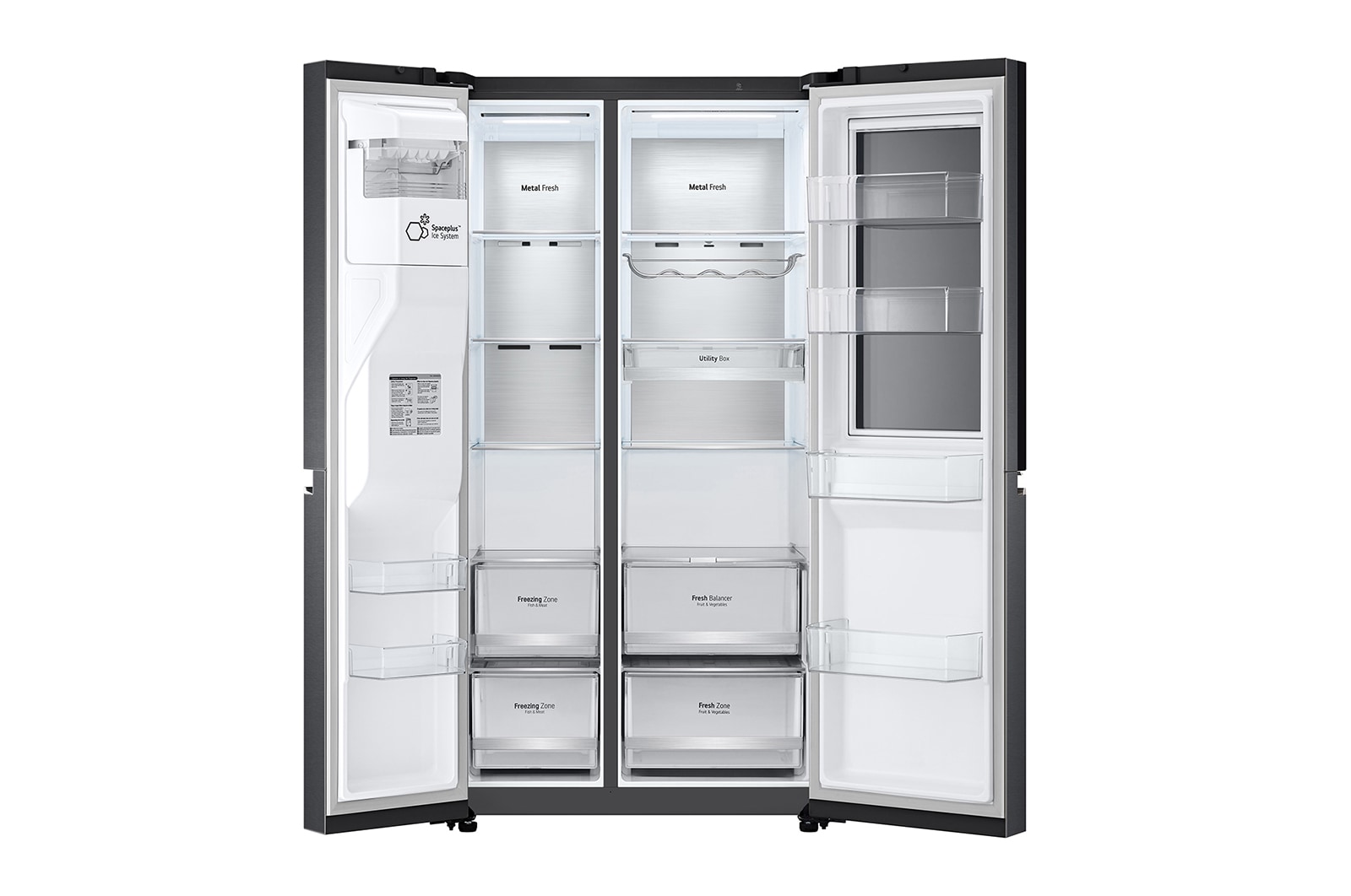 LG 635L inhoud | InstaView™ Door-in-Door™ | DoorCooling+™ | Water- en ijsdispenser met UVnano™ | Total No Frost | Inverter Linear Compressor, GSXV90MCAE
