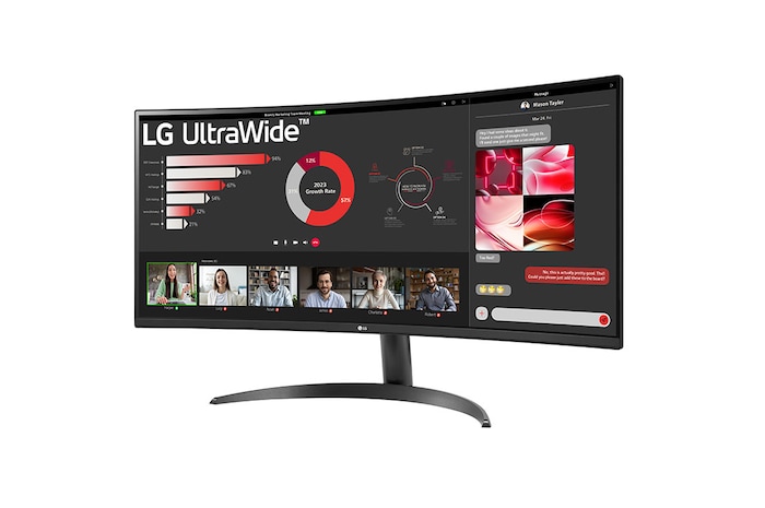 LG 34" LG UtraWide™ Curved QHD Monitor met FreeSync™, 34WR50QK-B