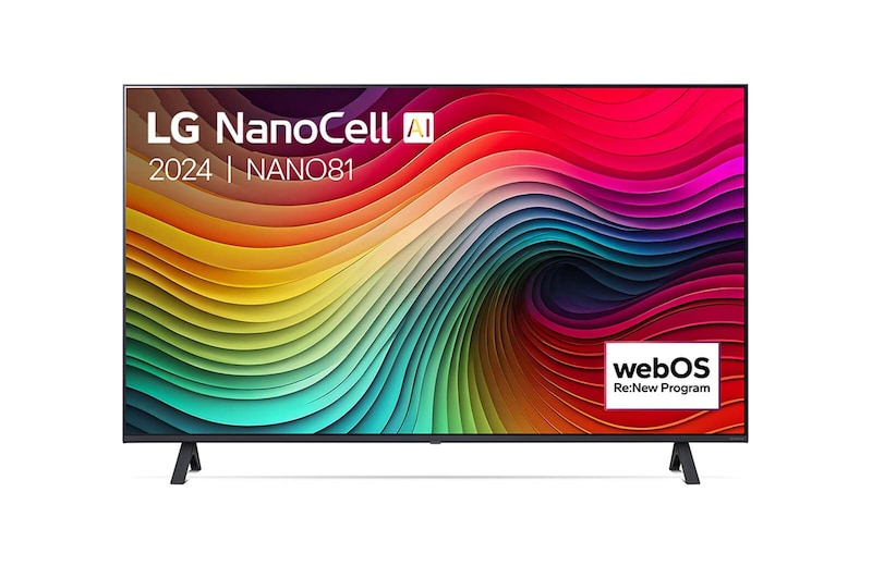 Vooraanzicht van 43 Inch LG NanoCell AI NANO81 4K Smart TV 2024 43NANO81T6A