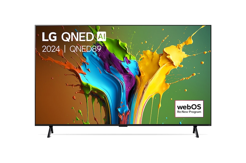 Vooraanzicht van 98 Inch LG AI QNED89 4K Smart TV 2024 98QNED89T6A