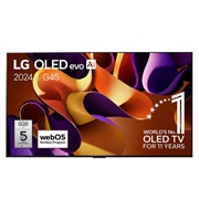 Vooraanzicht van 65 Inch LG OLED evo AI G4 4K Smart TV 2024 OLED65G45LW