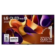 Vooraanzicht van 97 inch LG OLED evo AI G4 4K Smart TV 2024 OLED97G45LW