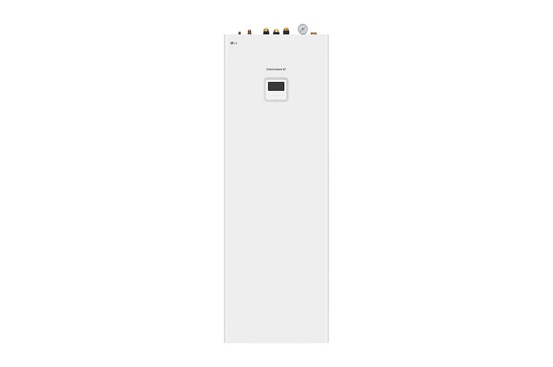 Vooraanzicht van LG Integrated Water Tank (IWT), de oplossing voor verwarming, koeling en warmwatervoorziening met een strak design. HN0916T