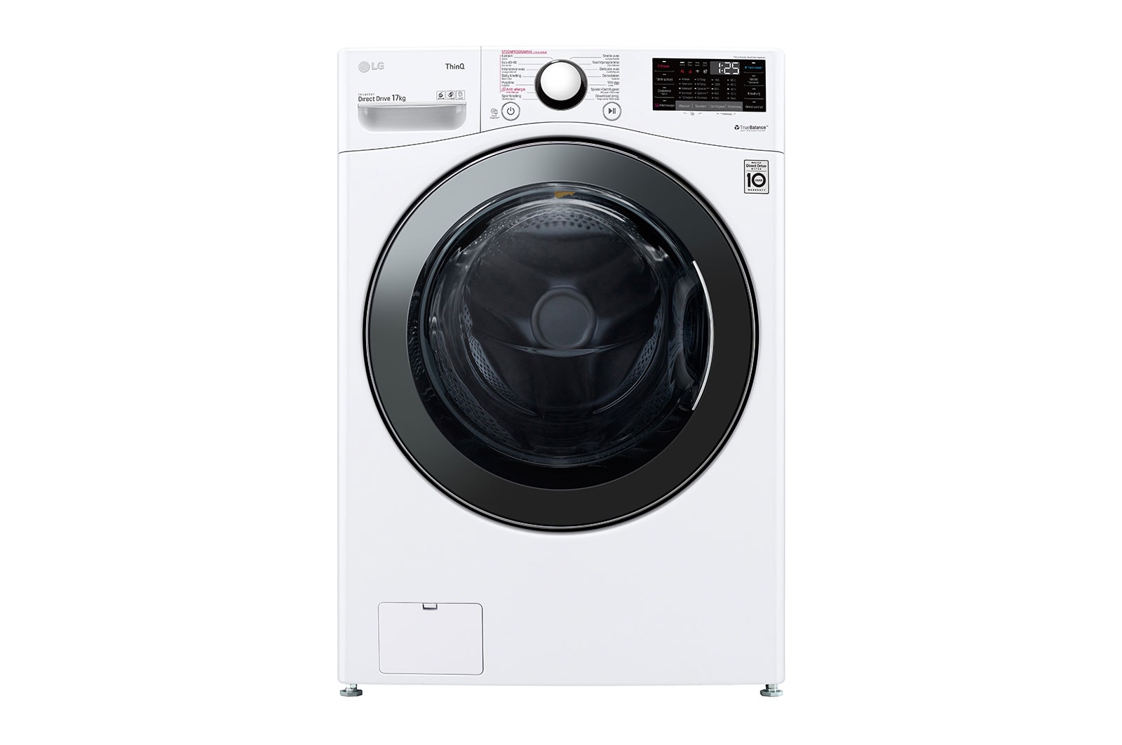 Vooraanzicht van Enorme Inhoud van 17KG | Slimme AI DD™ motor herkent je kleding | E | TurboWash™ 59 | Hygiënisch wassen met stoom LC1R7N2