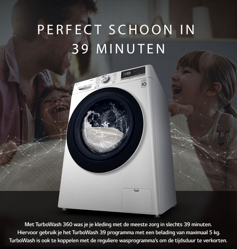 Feature card van 9 kg wasmachine WitTurboWash™360˚ AI DD™ Steam™ GC3R709S1
