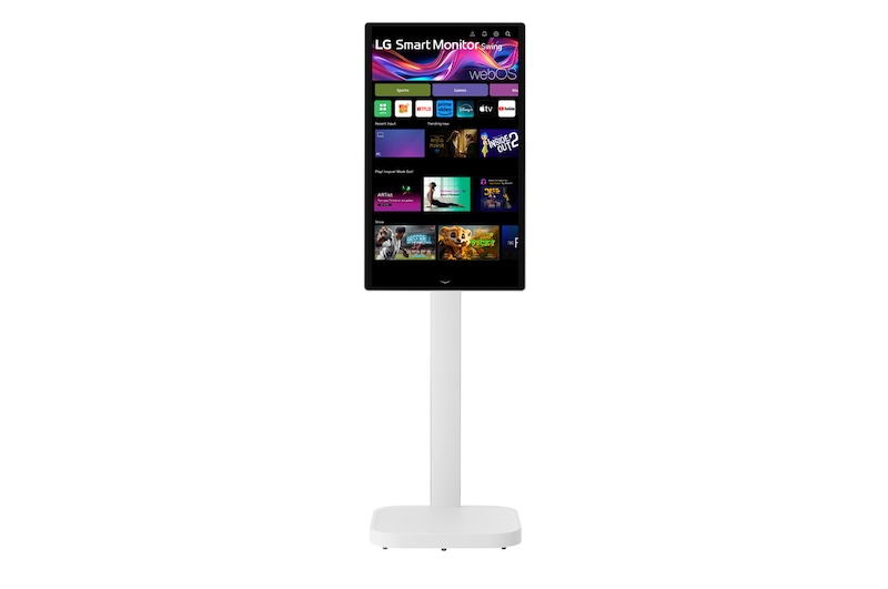 Front view with the display pivoting 90 degrees