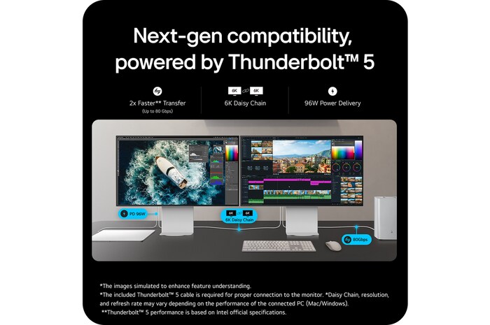 LG UltraFine™evo 32" Nano IPS Black 6K met Thunderbolt™ 5, 32U990A-S