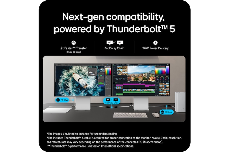 LG UltraFine™evo 32" Nano IPS Black 6K met Thunderbolt™ 5, 32U990A-S