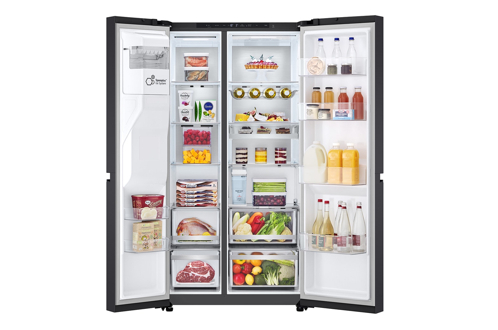 LG 623L Réfrigérateur américain noir  | ThinQ™ | Uvnano™ | FRESH Converter™, GSLE91EVAB