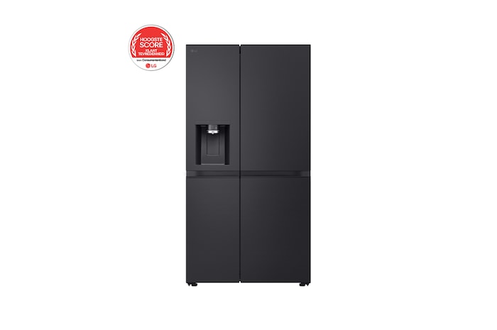 Voorkant van 623L Amerikaanse koelkast Zwart | ThinQ™ | Uvnano™ | FRESH Converter™ - GSLE91EVAB