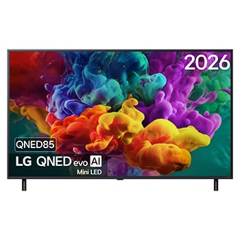 Vue avant de Smart TV LG QNED evo AI QNED85 Mini LED 4K 2026 55 pouces 55QNED85B6B