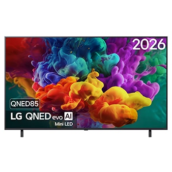 Vue avant de LG QNED evo AI QNED85 Mini LED 4K Smart TV 65 pouces 2026 65QNED85B6B