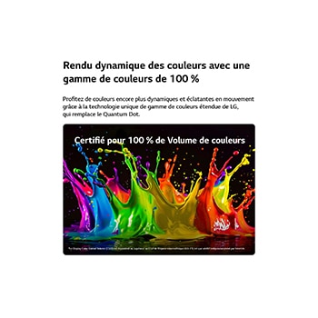 La vue avant de la Mini LED LG QNED evo AI QNED85, sortie en 2026, remplit l’écran de jaillissements éclatants et fluides de mouvements multicolores semblables à de la peinture, tandis que des nuages de couleurs denses se fondent harmonieusement sur l’écran.