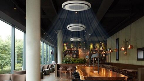 'LG Round Cassette is geïnstalleerd in het café.