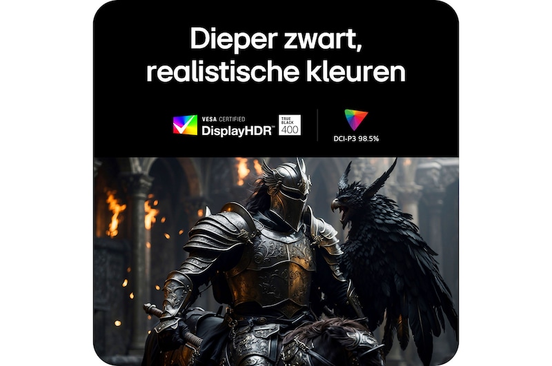 LG Monitor 45GX950A levert dieper zwart en realistischere kleuren dankzij VESA DisplayHDR™ 400 (True Black)-certificering en 98.5% DCI-P3-kleurbereik.
