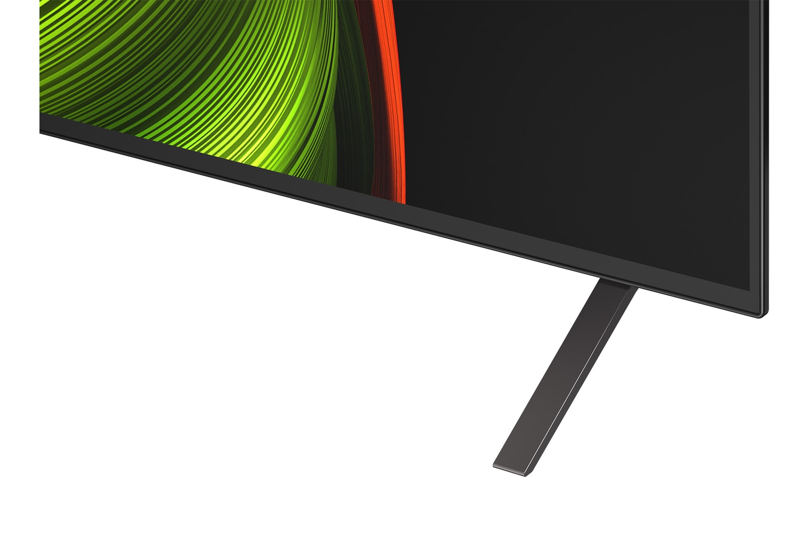 Licht schuine weergave van LG OLED AI B5 4K Smart TV.